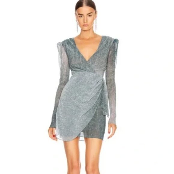 PatBO Ombre Lurex Faux Wrap Mini Dress EUC 12 - Picture 1 of 8